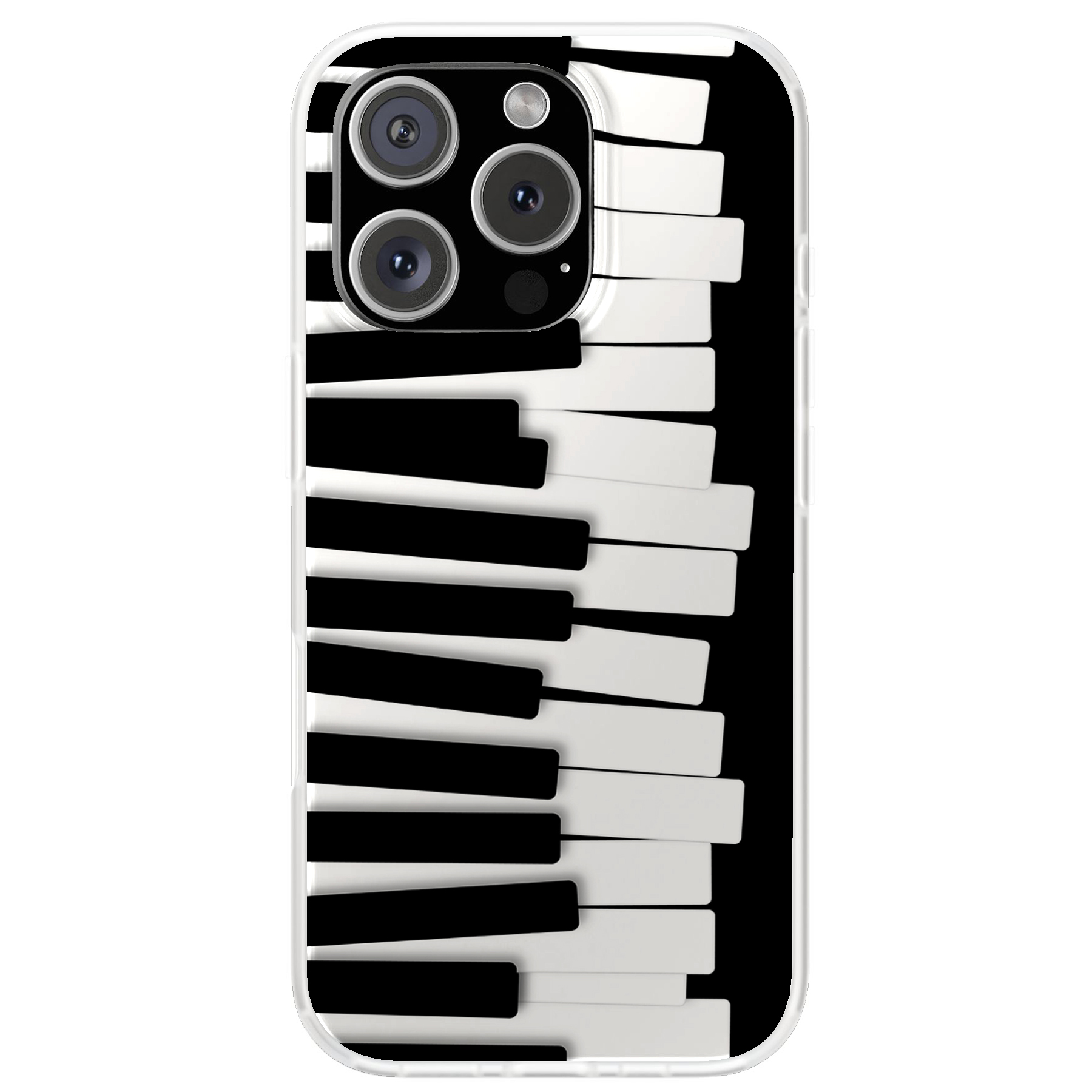 Design Case For Apple iPhone (16,15,14,13,12,11,X,8,7),Piano Key Chaos Print