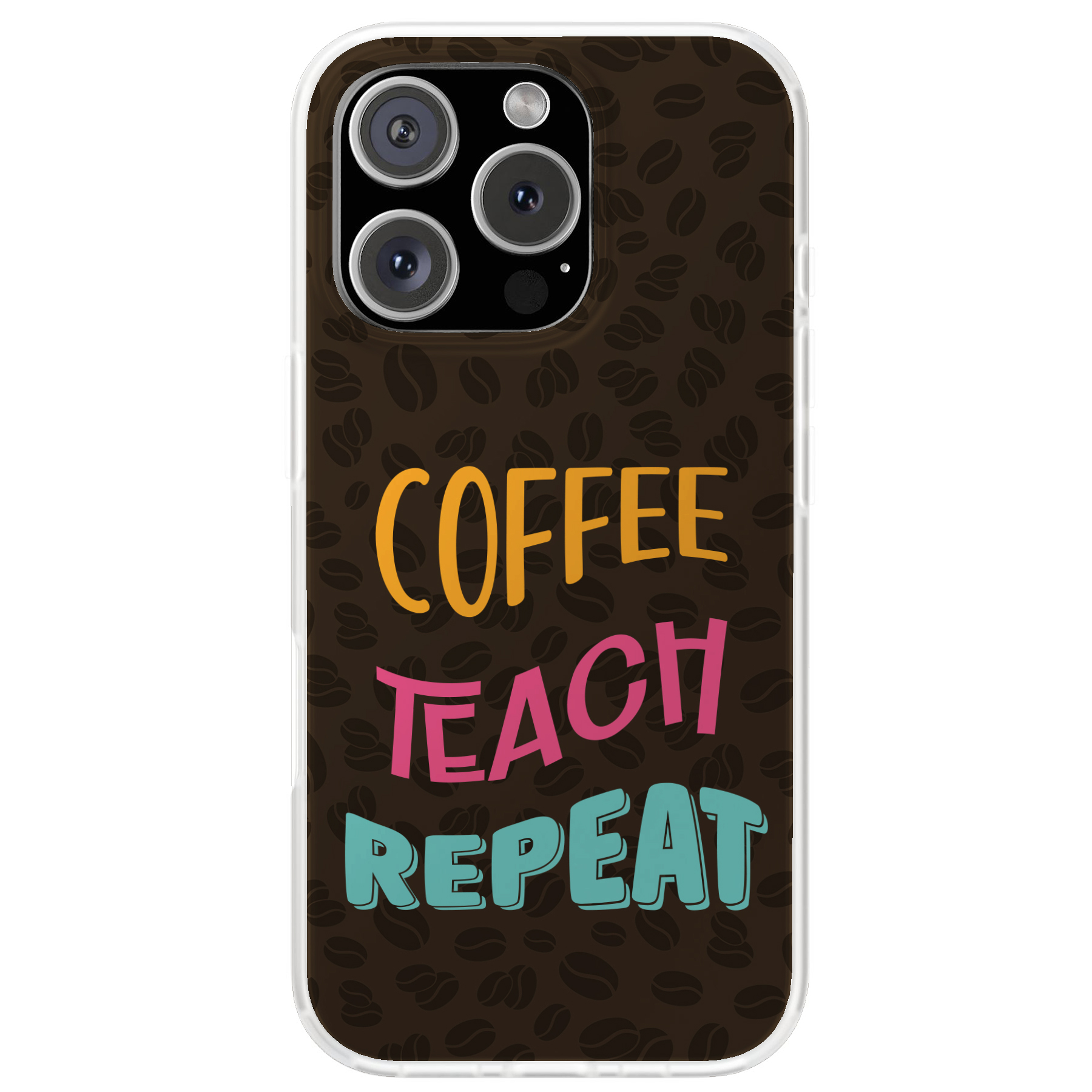 Graphic Case For Apple iPhone (16,15,14,13,12,11,X,8,7),Coffee Teach Print