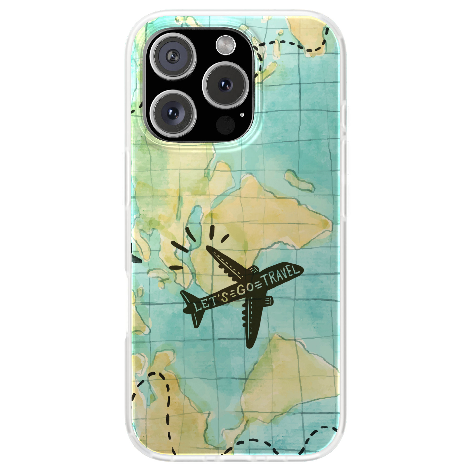 Designer Case For Apple iPhone (16,15,14,13,12,11,X,8,7),Travel World Print