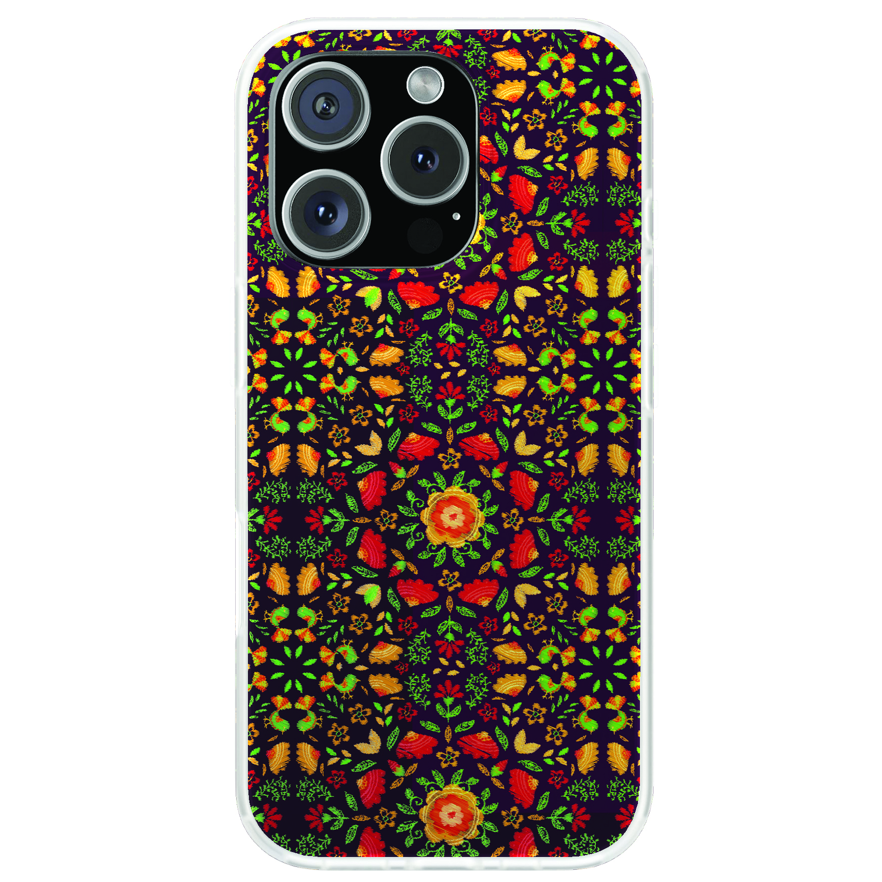 Graphic Case For Apple iPhone (16,15,14,13,12,11,X,8,7),Embroidery Print