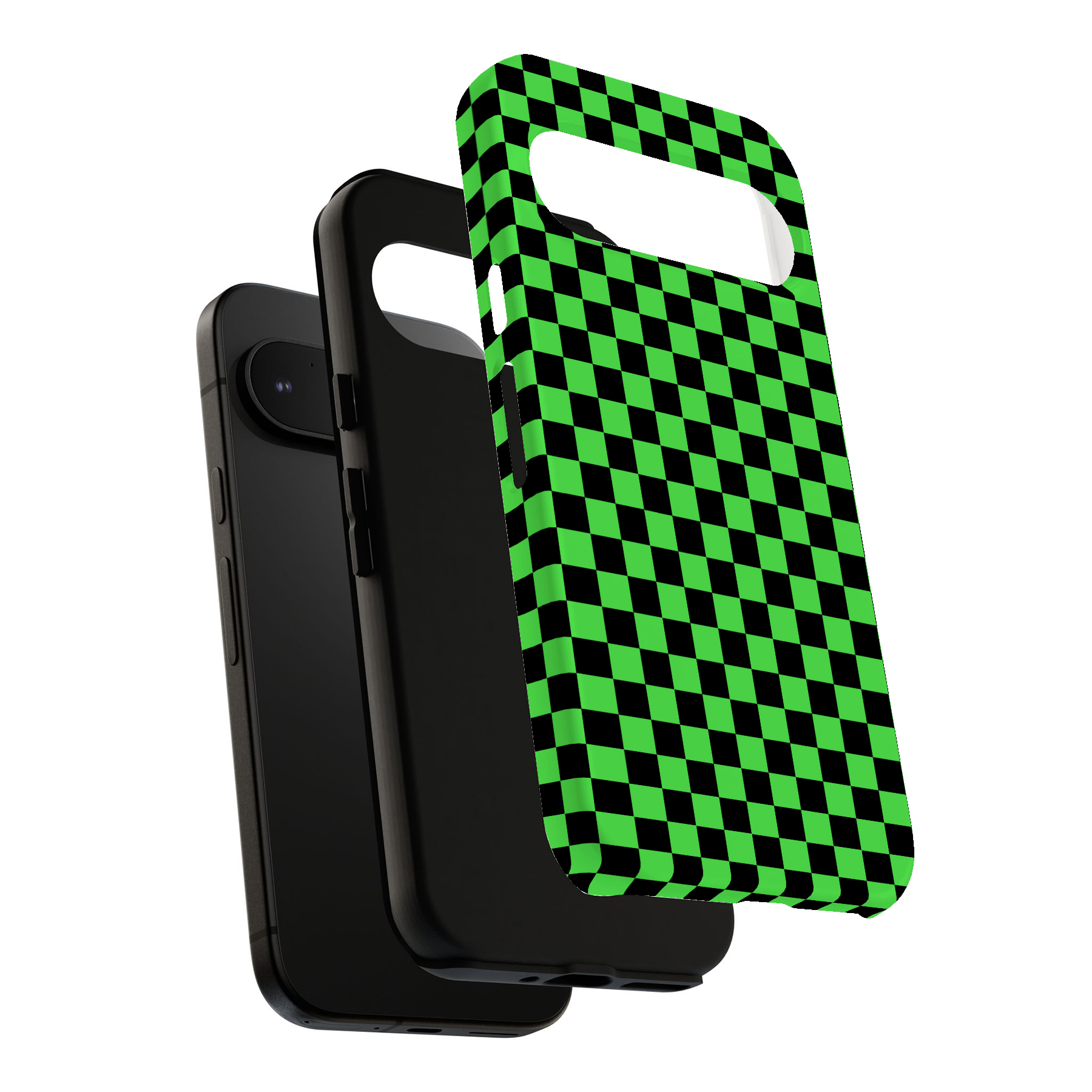 Case For Google Pixel (Pixel 9,8,7,6,5,4,4a,3,3a,2),Green Gingham Print - 第 6/6 張圖片