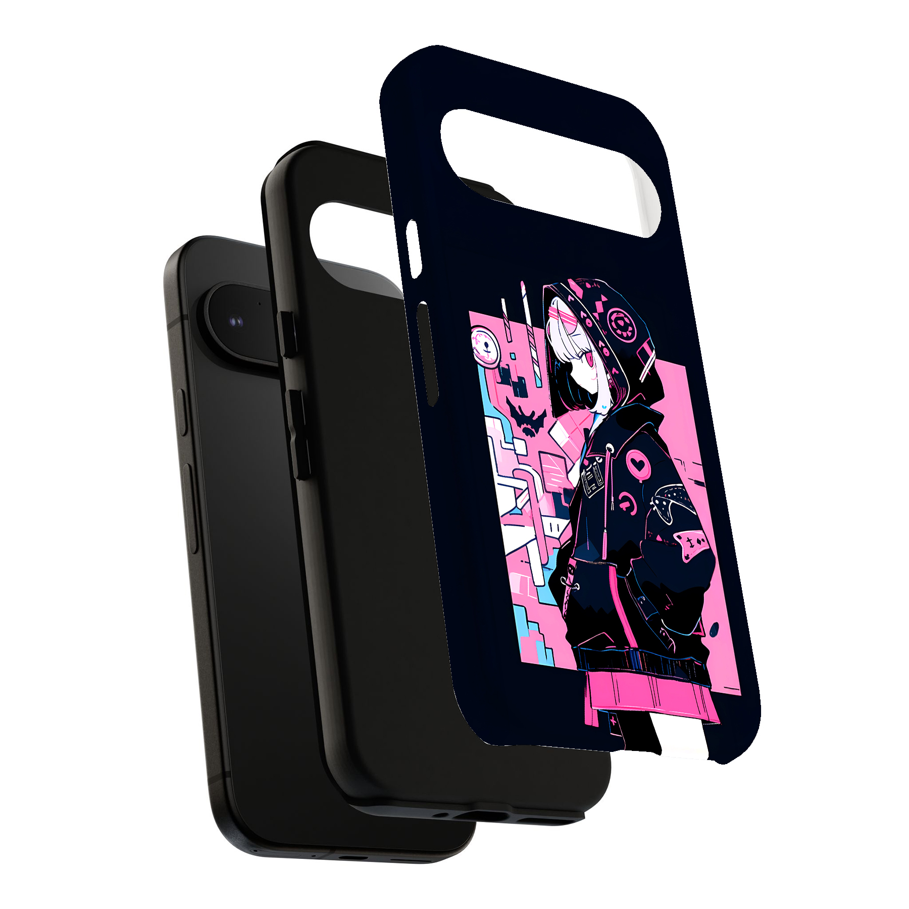 Case For Google Pixel (Pixel 9,8,7,6,5,4,4a,3,3a,2),Pink Anime Girl Print