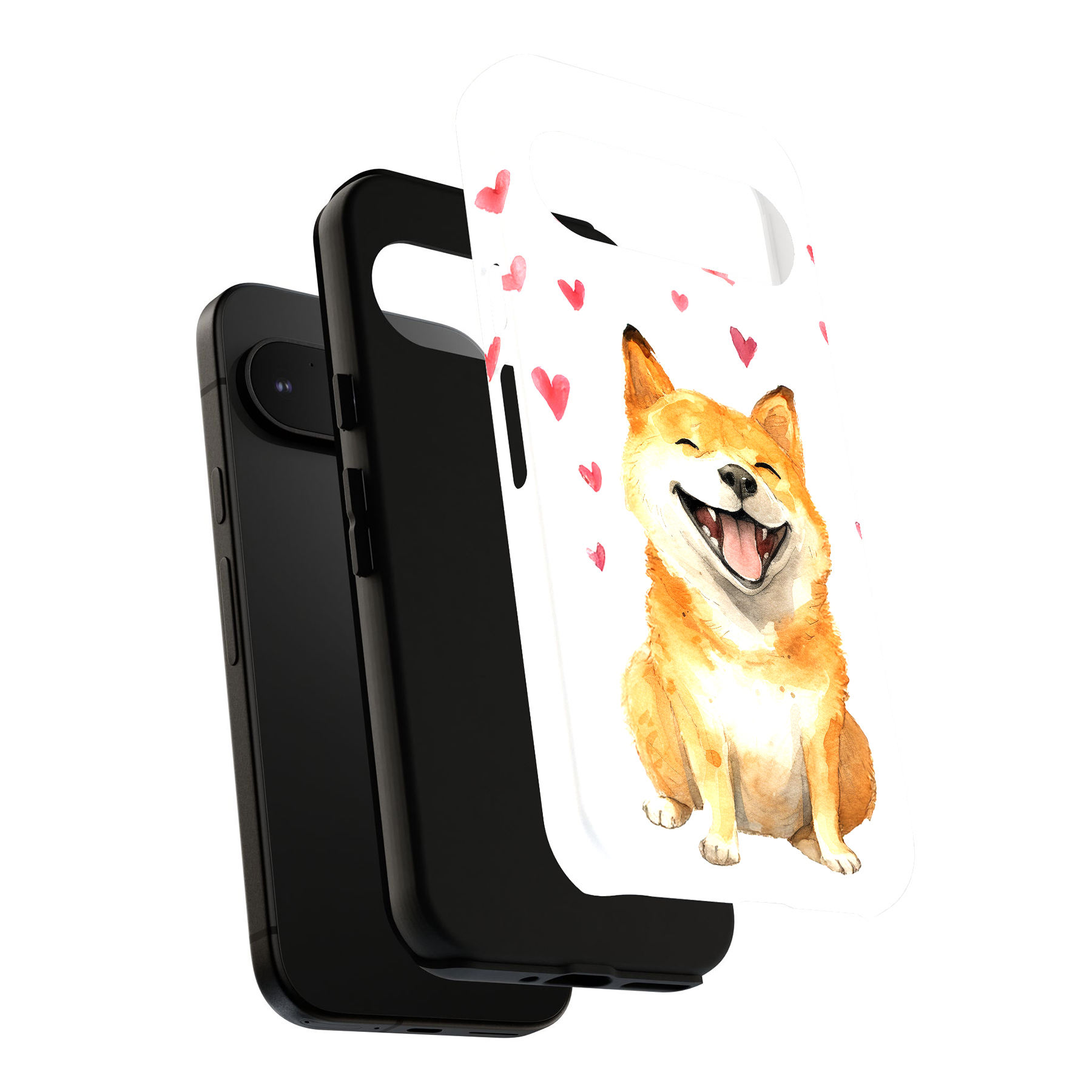 Case For Google Pixel (Pixel 9,8,7,6,5,4,4a,3,3a,2),Shiba Inu Love Print