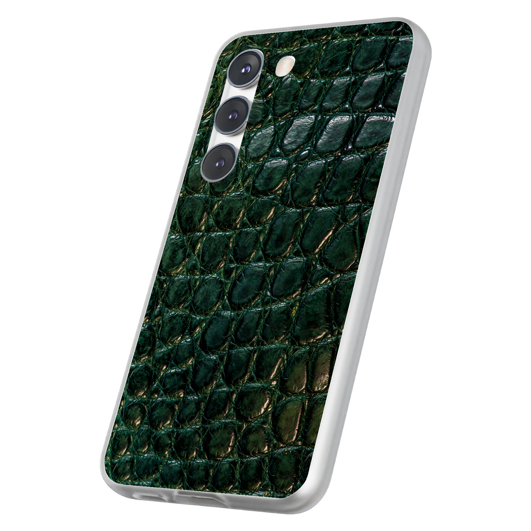 Case For Samsung Galaxy S(S25,S24,S23,S22,S21,S20,S10),Green Alligator Print
