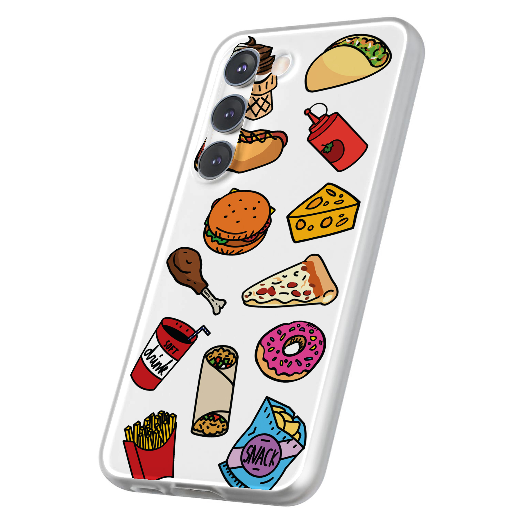 Case For Samsung Galaxy S(S25,S24,S23,S22,S21,S20,S10),Food Collage Print