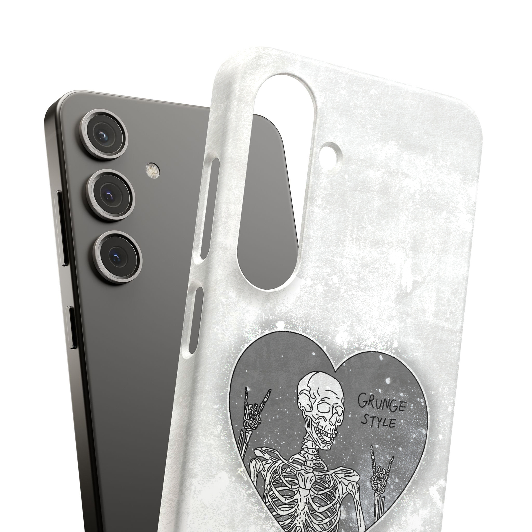 Custodia per Samsung Galaxy S (S25,S24,S23,S22,S21,S20,S10),Skeleton Love Print - Foto 7 di 8
