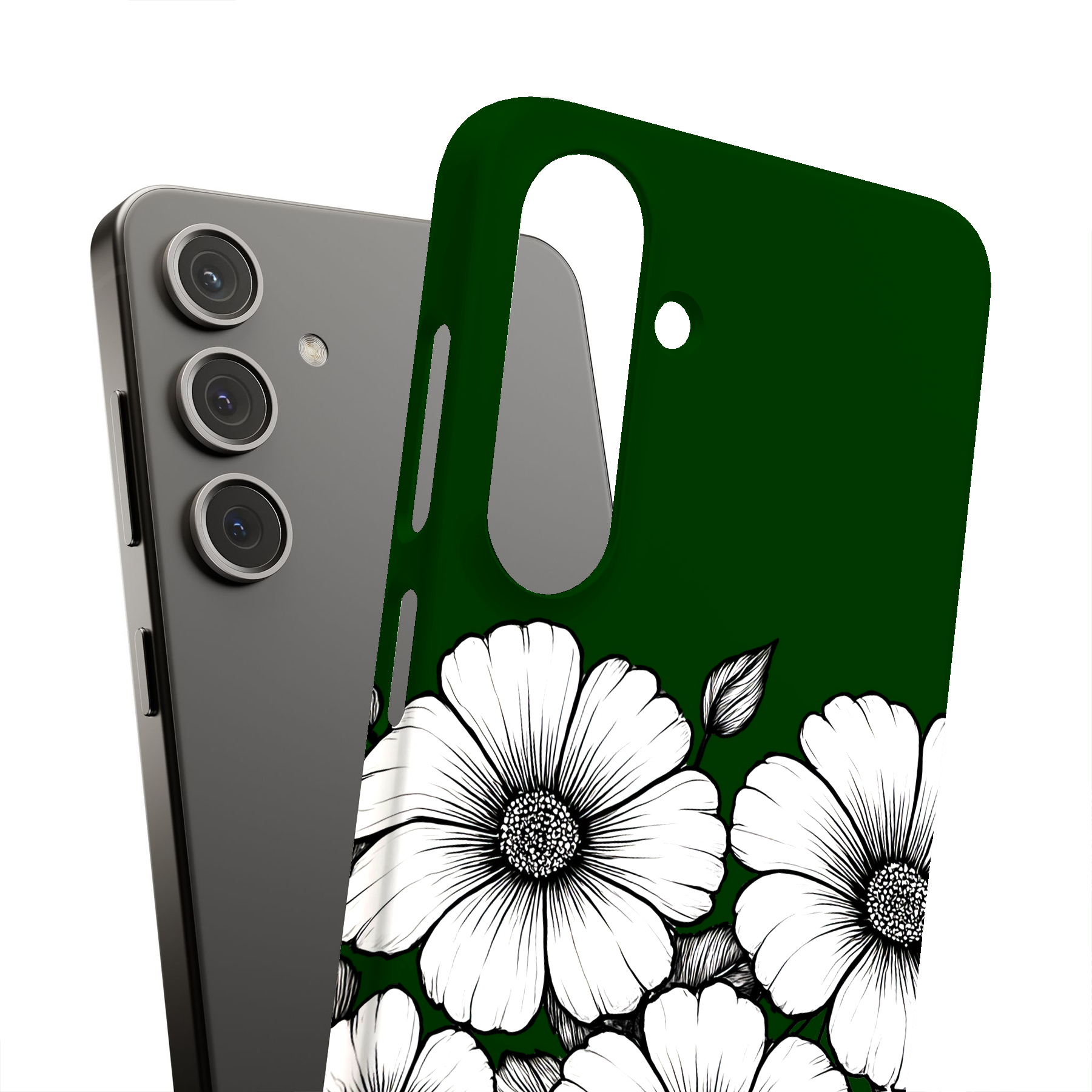 Tuf Case For Samsung Galaxy S(S25,S24,S23,S22,S21,S20),Line Art Floral Print
