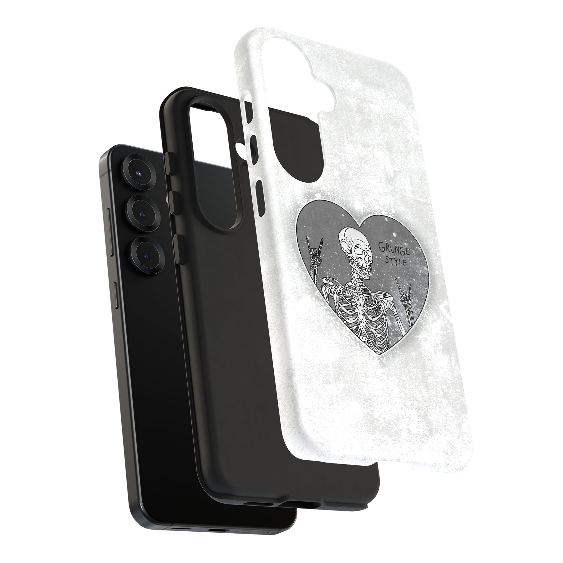 Custodia per Samsung Galaxy S (S25,S24,S23,S22,S21,S20,S10),Skeleton Love Print - Foto 8 di 8
